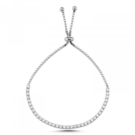 Bratara tennis reglabila din argint cu zirconii