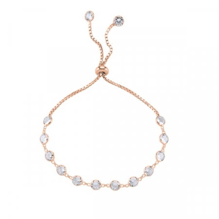Bratara tenis reglabila din argint 925 cu aur roz si zirconii [1]