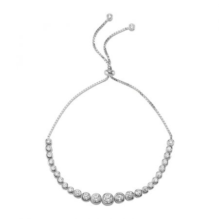 Bratara tennis reglabila din argint 925 cu zirconii in crescendo