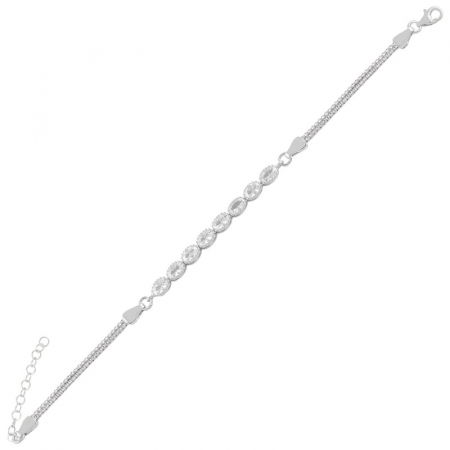 Bratara tenis reglabila din argint 925 cu zirconii ovale