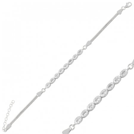 Bratara tenis reglabila din argint 925 cu zirconii ovale [1]