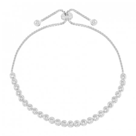 Bratara tenis reglabila din argint 925 cu zirconii rotunde de 3 mm [0]