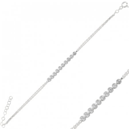 Bratara tenis reglabila din argint 925 cu zirconii si lant dublu [1]