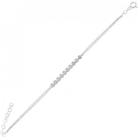 Bratara tenis reglabila din argint 925 cu zirconii si lant dublu [0]