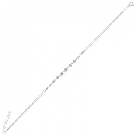 Bratara tenis reglabila din argint 925 cu zirconii si lant dublu [0]