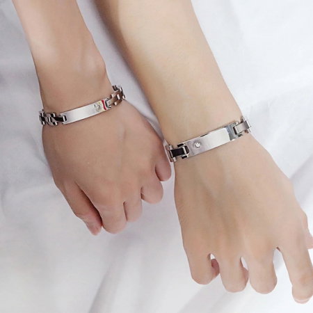 Bratara Unisex din inox 10 mm, cu zirconiu  [5]