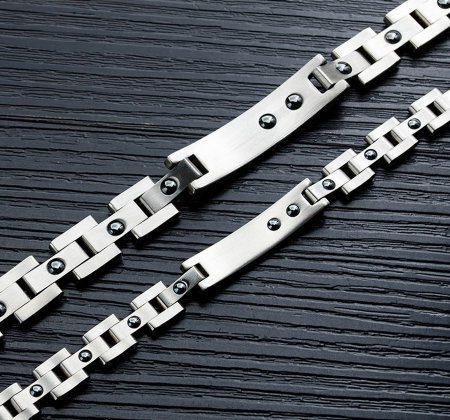 Bratara Unisex din inox 12 mm, cu zirconiu [5]