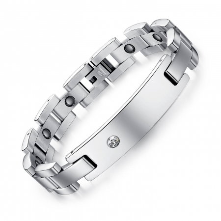 Bratara Unisex din inox 12 mm, cu zirconiu [1]