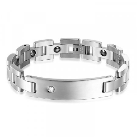 Bratara Unisex din inox 12 mm, cu zirconiu [0]