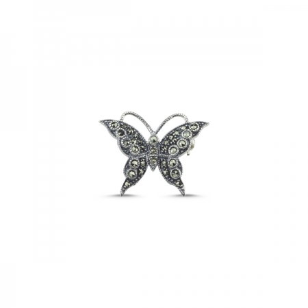 Brosa fluturas din argint 925 cu marcasite - Be Nature BRT0001 [0]