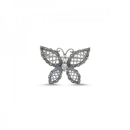 Brosa fluturas din argint 925 cu marcasite - Be Nature BRT0002 [0]