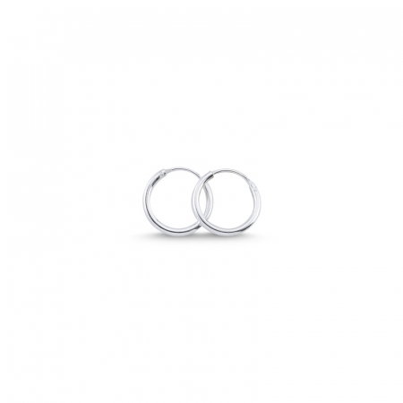 Cercei agint simpli cu cerc de 12 mm placati cu rodiu [0]