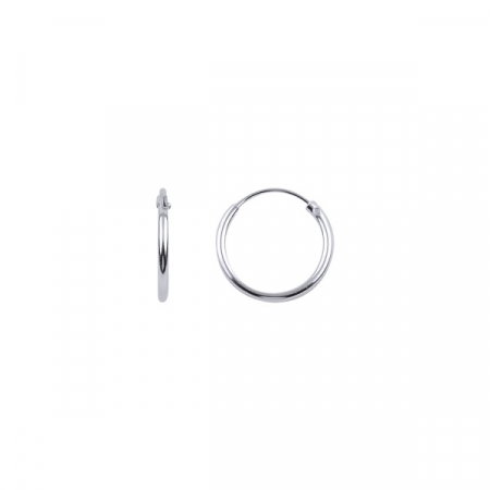 Cercei agint simpli cu cerc de 12 mm placati cu rodiu [0]