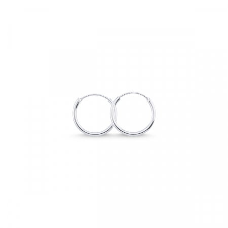 Cercei agint simpli cu cerc de 14 mm placati cu rodiu [0]