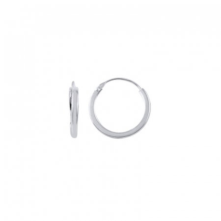 Cercei agint simpli cu cerc de 14 mm placati cu rodiu [0]