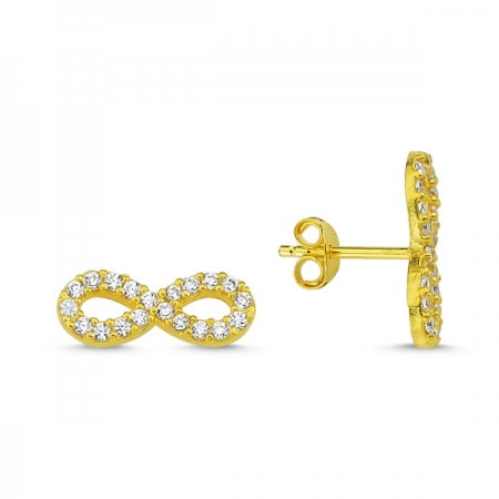 Cercei argint 925 aurit cu infinit si zirconii albe - Infinite You ETU0072 [0]