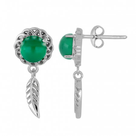 Cercei argint 925 cu onix verde - EVA0050 [1]