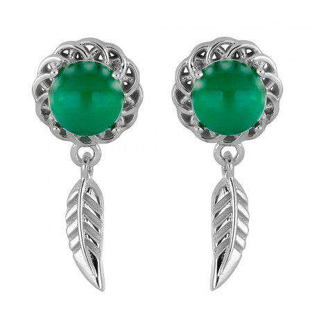Cercei argint 925 cu onix verde - EVA0050 [0]