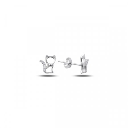 Cercei argint 925 cu pisicute, placati cu rodiu - ETU0124 [0]