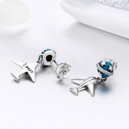 Cercei argint 925 cu planete, stelute, avioane si zirconii - Be Nature EST0020 [4]