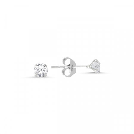 Cercei argint 925 cu zirconii albe rotunde 4 mm - ETU0109 [0]