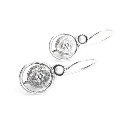 Cercei argint 925 Israel cu perle si floricele - Be Nature EPO0037 [0]