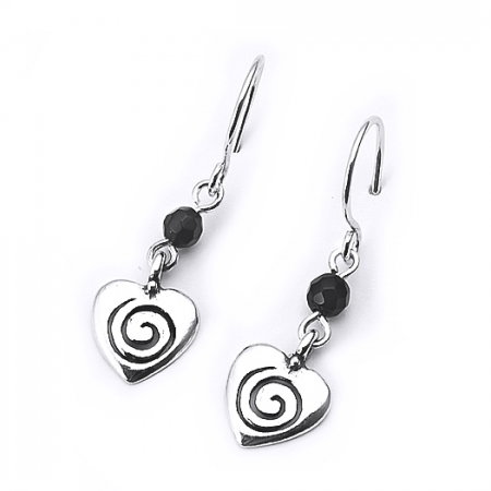 Cercei argint 925 Israel inimioare cu onix - Be Nature EPO0043 [0]