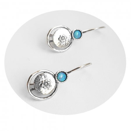 Cercei argint 925 Israel floare cu opal imperial - Be Nature EPO0033 [0]