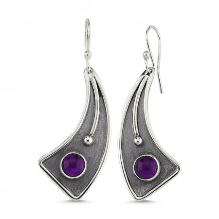 Cercei argint 925 lucrati manual cu ametist - Be Elegant ETU0057 [0]