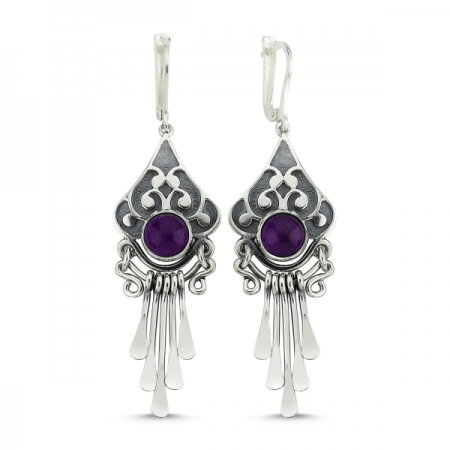 Cercei argint 925 lucrati manual cu ametist - Be Elegant ETU0062 [0]