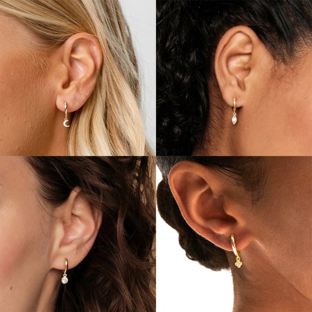 Cercei argint 925 placati cu aur 14K [4]