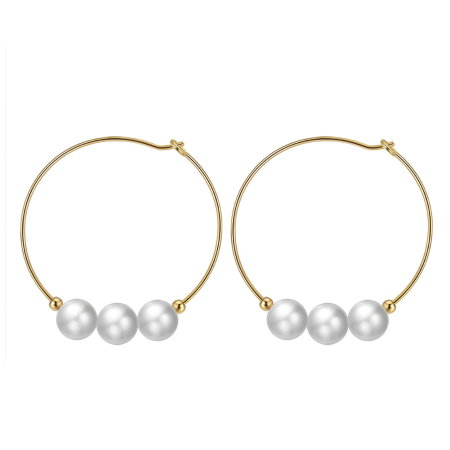 Cercei argint 925 placati cu aur 14K cu perle naturale [0]