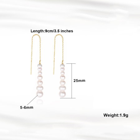 Cercei argint 925 placati cu aur 14K cu perle naturale [4]