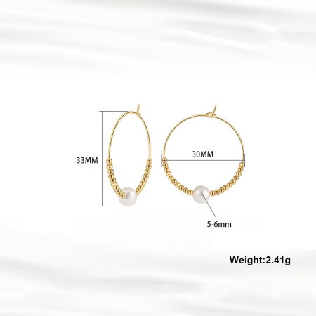 Cercei argint 925 placati cu aur 14K cu perle naturale [4]