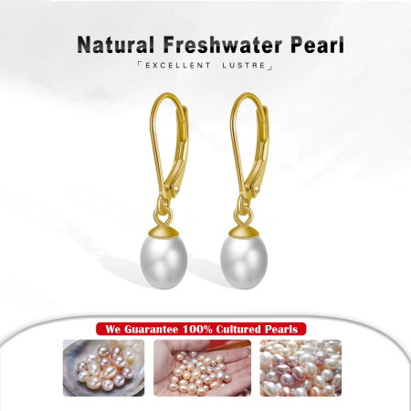 Cercei argint 925 placati cu rodiu cu perle naturale [4]