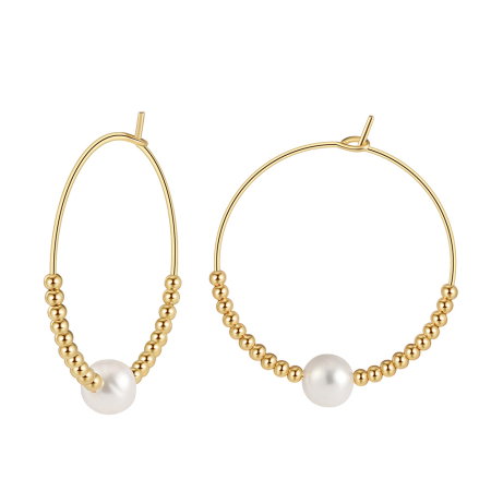 Cercei argint 925 placati cu aur 14K cu perle naturale [0]
