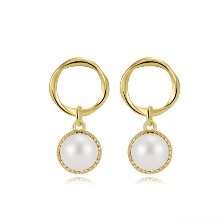 Cercei argint 925 placati cu aur 14K cu perle naturale [0]