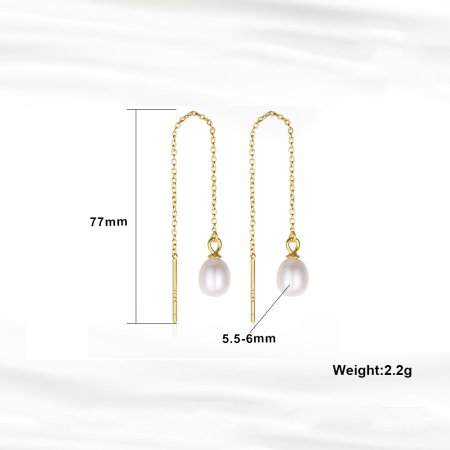 Cercei argint 925 placati cu aur 14K cu perle naturale [4]