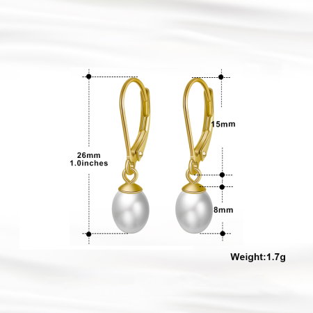 Cercei argint 925 placati cu rodiu cu perle naturale [3]