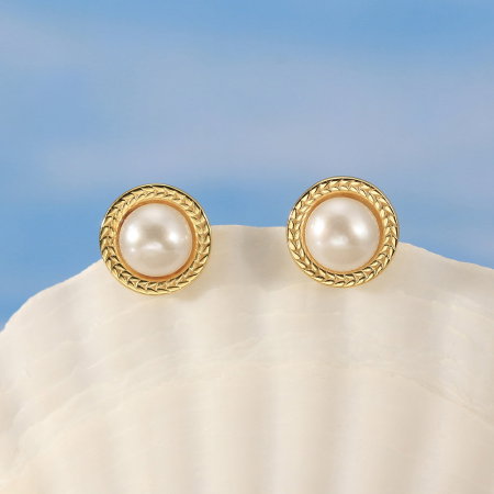 Cercei argint 925 placati cu aur 14K cu perle naturale [4]