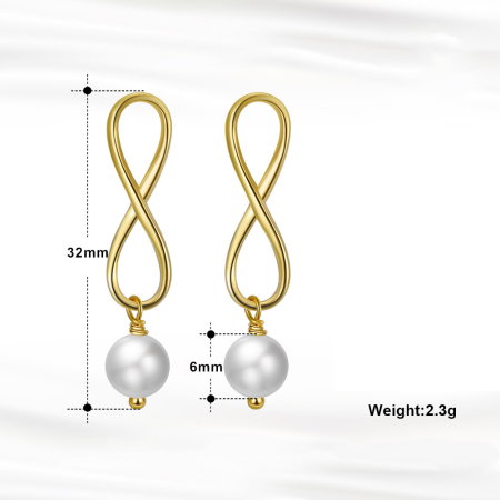 Cercei argint 925 placati cu aur 14K cu perle naturale [4]