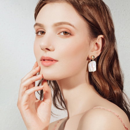 Cercei argint 925 placati cu aur 14K cu perle naturale [2]