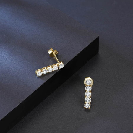 Cercei argint 925 tennis placati cu aur 14K cu zirconiu [2]