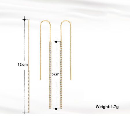 Cercei argint 925 tennis placati cu aur 14K cu zirconiu [1]