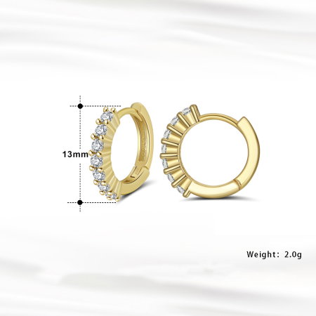 Cercei argint 925 placati cu aur 14K cu zirconiu [3]