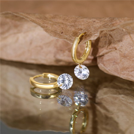 Cercei argint 925 placati cu aur 14K cu zirconiu [6]
