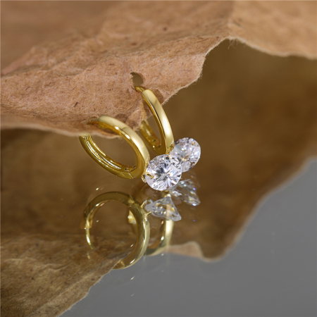 Cercei argint 925 placati cu aur 14K cu zirconiu [5]