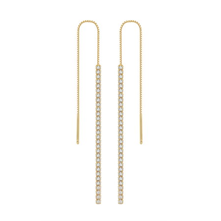 Cercei argint 925 tennis placati cu aur 14K cu zirconiu [0]