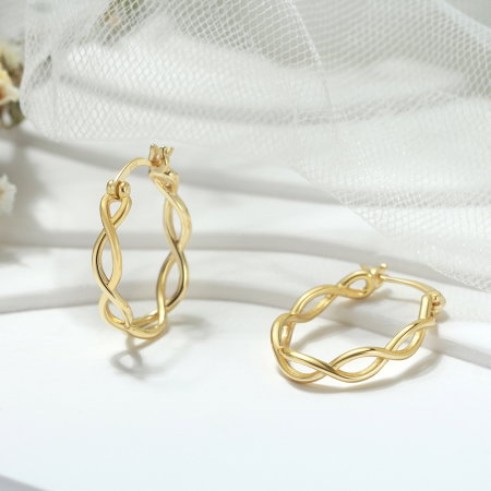 Cercei argint 925 placati cu aur 14K [3]