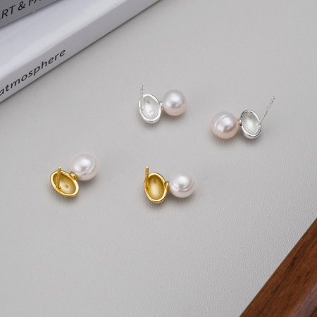 Cercei argint 925 placati cu rodiu cu perle naturale [5]